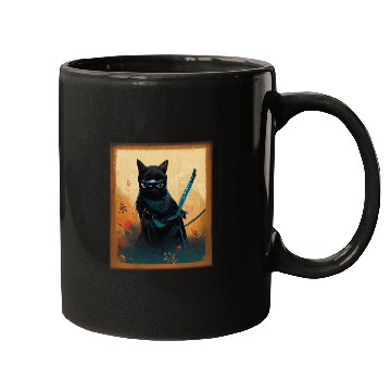 Discover Black Cat Ninja Samurai Mugs