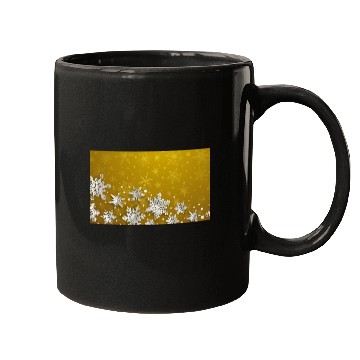 Discover Modern Yellow Snowflakes Pattern Mugs