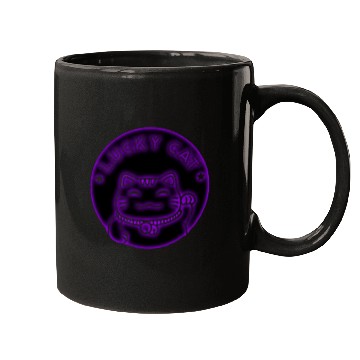 Discover Purple neon lucky cat Mugs