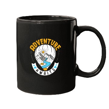 Discover Adventure Awaits Hot Air Balloon Thrill Seeker Mugs