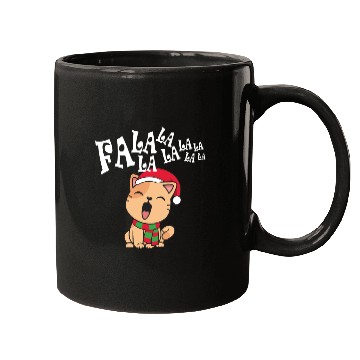 Discover Cute Christmas Cat Singing Fa la la la Song Mugs