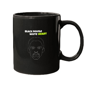 Discover black people white heart Mugs