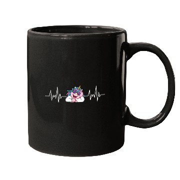 Discover Fantasy Animal Creature Gift Heartbeat Unicorn Mugs