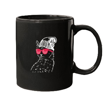 Discover Funny Cat with Red Sunglasses Mugs