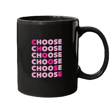 Discover Choose Typography Pink Retro 80s 90s Vintage Mugs