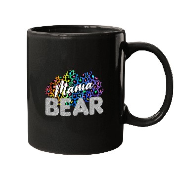 Discover Mama Bear Leopard Silver Glitter Mugs