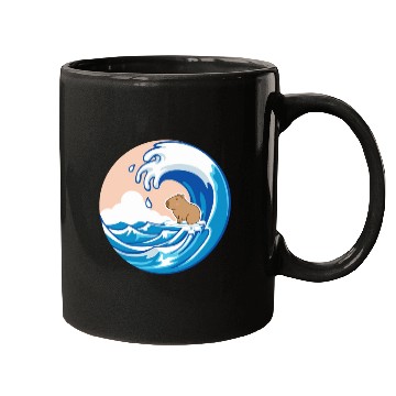 Discover Wave Capybara Surfing Rodent Funny Animal Lover Mugs
