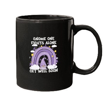 Discover Gnome One Fights Alone Lavender Cancer Mugs