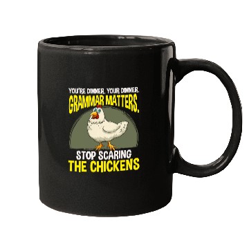 Discover Funny Grammar Teacher Chicken Farming Mugs