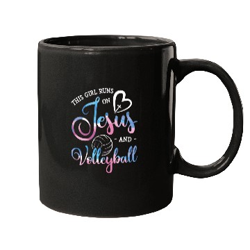 Discover This Girl Runs On Jesus And Volleyball Player Chri Mugs