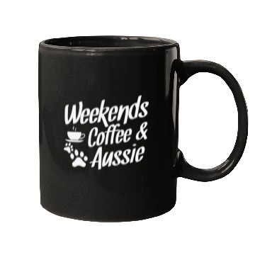 Discover Weekends Coffee and Aussie Australian Shepherd Mugs