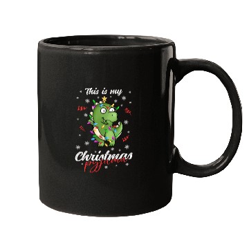 Discover Winter Christmas Pyjama Dinosaur Trex Mugs