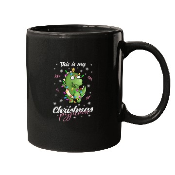 Discover Winter Christmas Pyjama Dinosaur Trex Mugs
