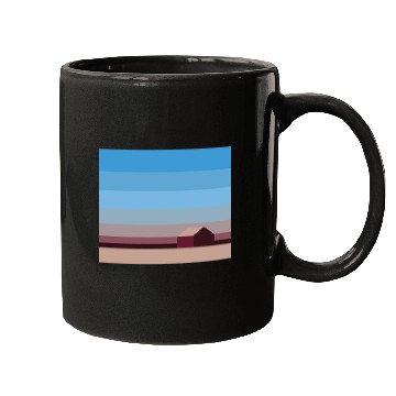 Discover Sunset House Minimalist Abstract Art Landscape Mugs