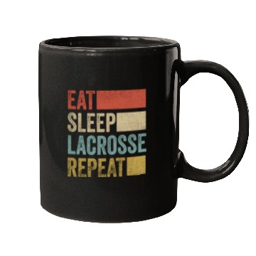 Discover Retro Eat Sleep Lacrosse Repeat Lacrosse Mugs