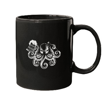 Discover Octopus Beer Drinking Men Beer Lover Mugs