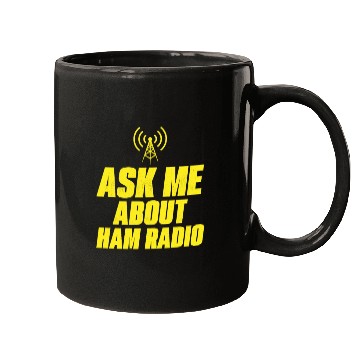 Discover Ask me about ham radio Operator Enthusiast Mugs