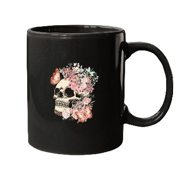 Discover Butterfly Flowers Skull Nature Mugs