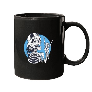 Discover Skeleton rock and roll cartoon Mugs