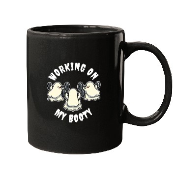 Discover Working On My Booty Funny Ghost Gift Mugs