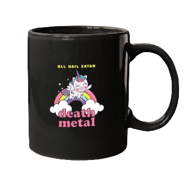 Discover Unicorn On Cloud Death Metal Mugs