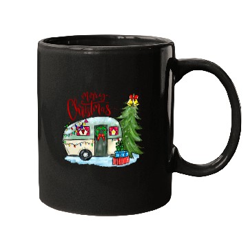 Discover Merry Christmas Happy Camper Funny Camping Life Mugs