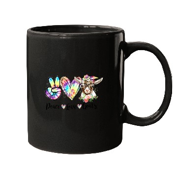 Discover Tie Dye Peace Love Goats Farm Girl Goat Lover Mugs