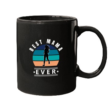 Discover Best Mama Ever Jogging Retro Sunset Mugs