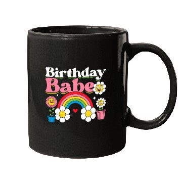 Discover Pastel Daisy Rainbow Birthday Girl Mugs