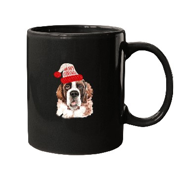 Discover Black Base Saint Bernard Christmas Gift for Dog Mugs
