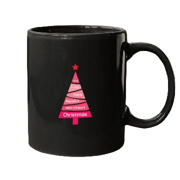 Discover Minimalist Pink Christmas Pine Wish Mugs