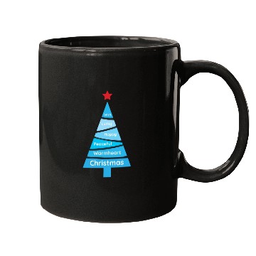 Discover Minimalist Light Blue Christmas Pine Mugs