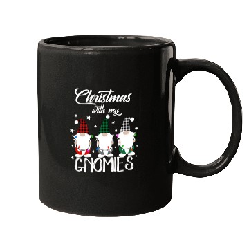 Discover Gnome Family Christmas for Women Men Buffalo Plaid Mugs