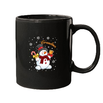 Discover Grandma Snowman Candy Cane Christmas Red Plaid Mugs