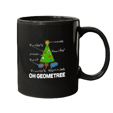 Discover Funny Math Geometry Christmas Tree Teacher Mugs