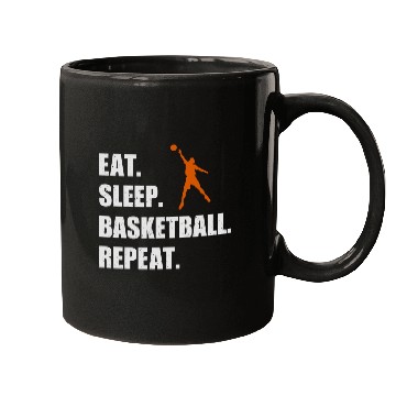 Discover Eat Sleep Basketball Repeat Funny Basketball Mugs