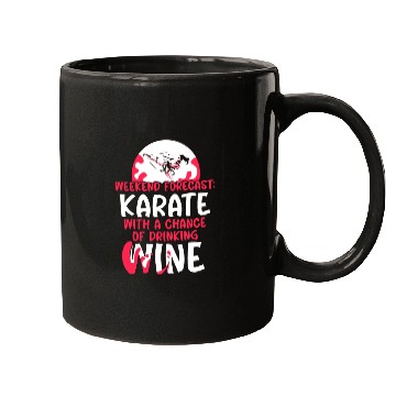 Discover Weekend Forecast Karate Wine Mugs