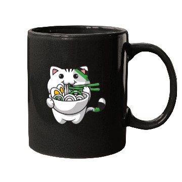 Discover Demiromantic Pride Kawaii Cat Ramen Noodles Mugs