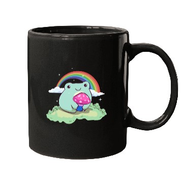 Discover Bisexual Pride Bi Kawaii Frog Mushroom Cottagecore Mugs