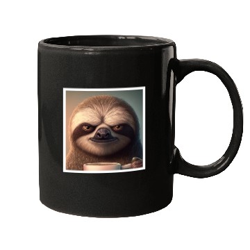 Discover 3d Sloth grumpy Coffee I hate people good morning Mugs