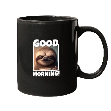 Discover 3d Sloth grumpy Coffee I hate people good morning Mugs