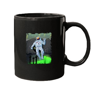 Discover Astronaut in a green demon world Mugs