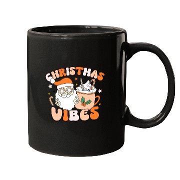 Discover Retro Groovy Christmas Vibes Cute Santa Claus Xmas Mugs