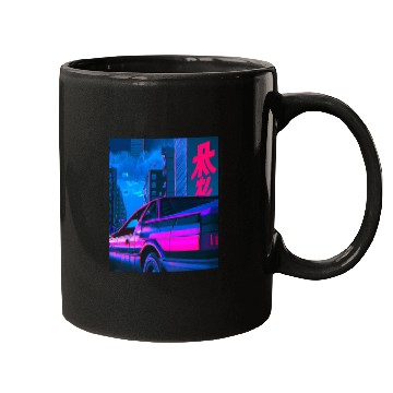 Discover Vaporwave Car Synthwave City Mugs