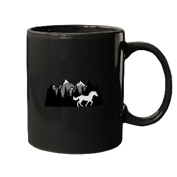 Discover mountains forest nature horse Mugs