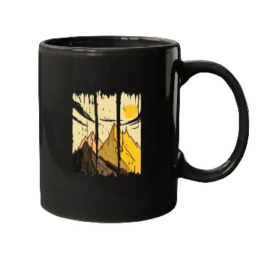 Discover Painted Art Mountains With Sun Mugs