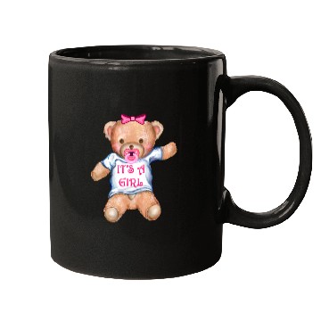 Discover It's A Girl Teddy Bear with Pacifier Mugs