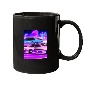 Discover Vaporwave Car Synthwave City Mugs
