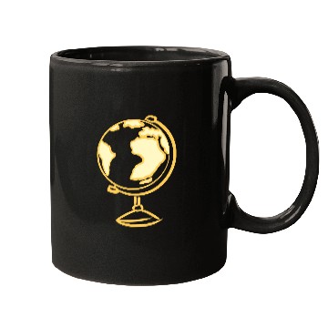 Discover Globe Icon. Geography Teacher. Education symbol Mugs