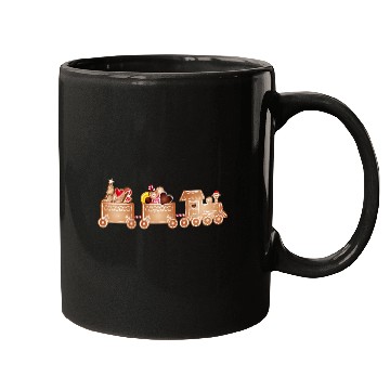 Discover magical gingerbread train for Christmas Mugs